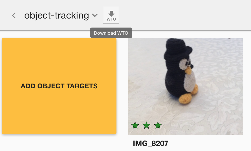 Ionic Wikitude object recognition target manager download wto file