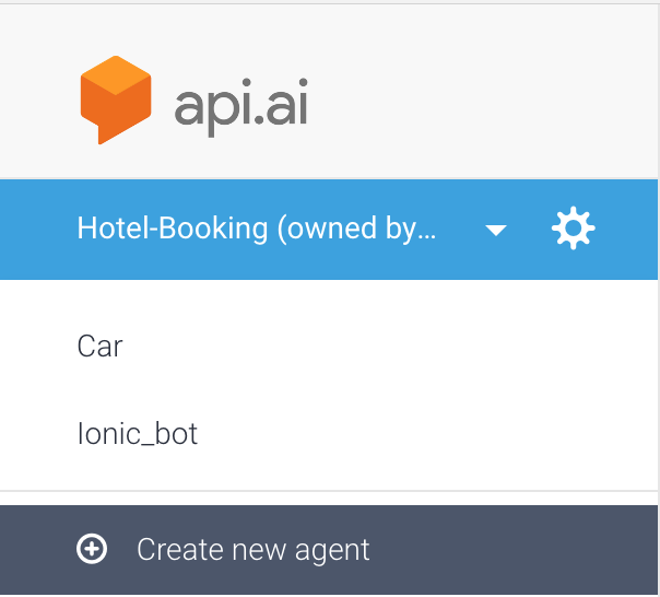 ionic artificial intelligence Dialogflow create agent